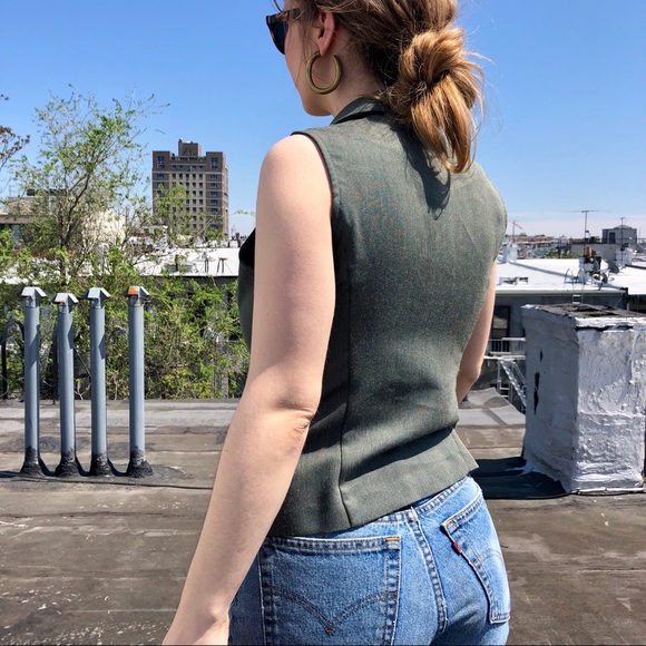 SOLD 🔴 Vintage 👽 90s Zip-Up Blouse - Picture 4 of 4